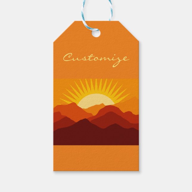 Desert Mountains Sunset Thunder_Cove Presentetikett (Framsidan)
