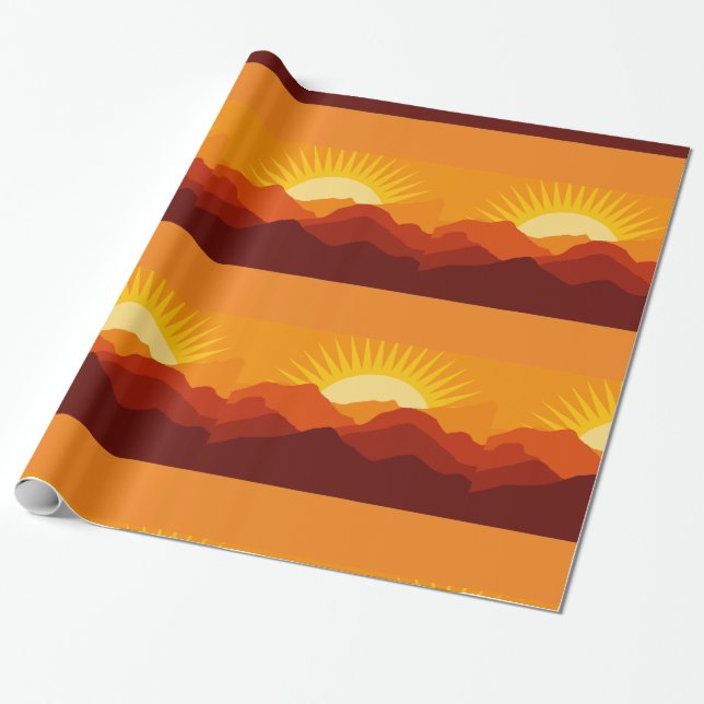 Desert Mountains Sunset Thunder_Cove Presentpapper (Utrullad)