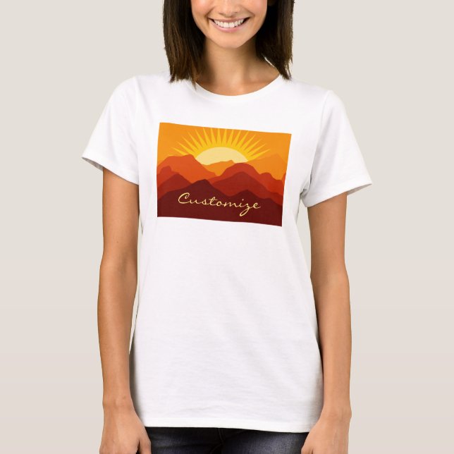 Desert Mounts Sunset Thunder_Cove T Shirt (Framsida)