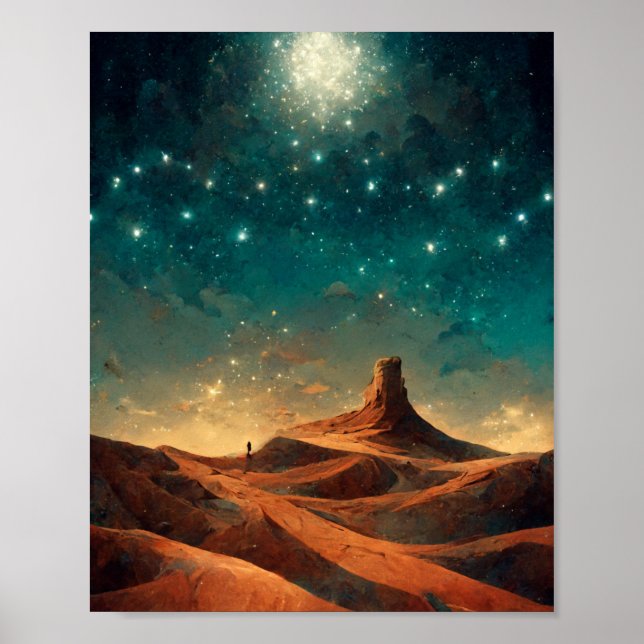 Desert Night Fantasy Ligcape Sci-Fi Poster (Framsidan)