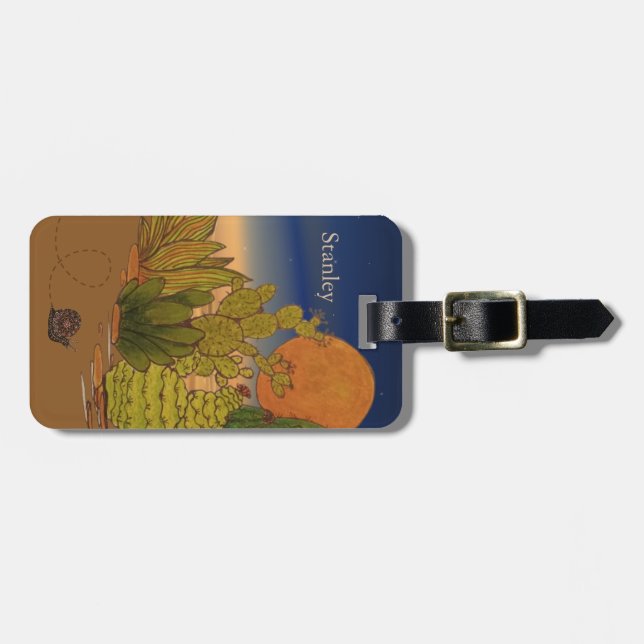 Desert Night Snigel Luggage Tag - Personalize Bagagebricka (Horisontell Framsida)