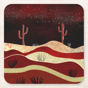 Desert Night Underlägg Papper Kvadrat