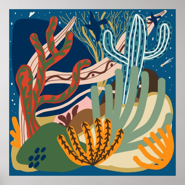 Desert Nights Poster ursprunglig teckning (Framsidan)