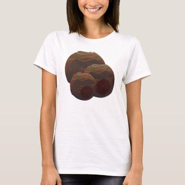 Desert Oasis Fractal Abstrakt Art Tee Shirt (Framsida)