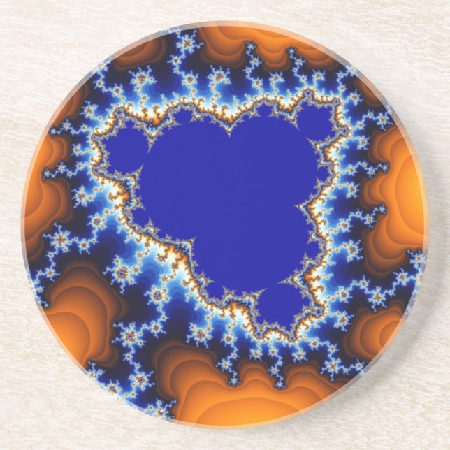 Desert Oasis från Space-Abstrakt Underlägg Sandsten (Framsidan)