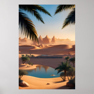 Desert oasis och Sjö Poster