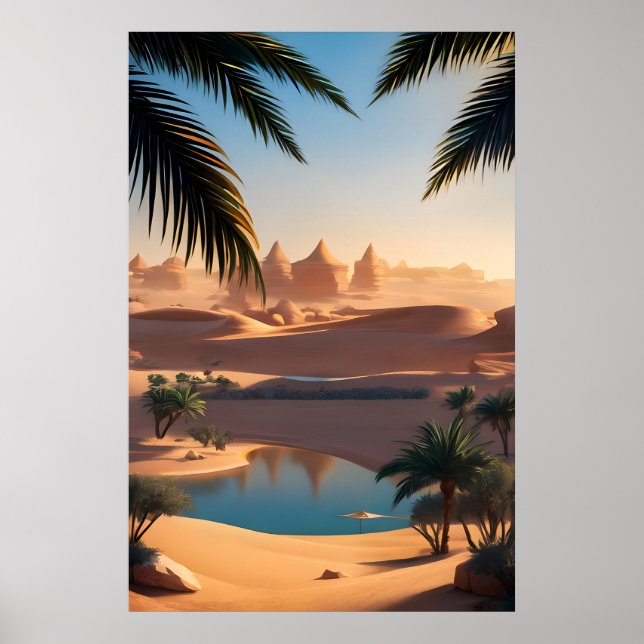 Desert oasis och Sjö Poster (Framsidan)