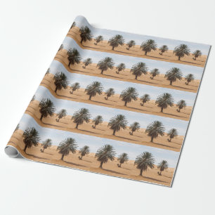 Desert Oasis: Sahara Handflatan Landskap. Presentpapper