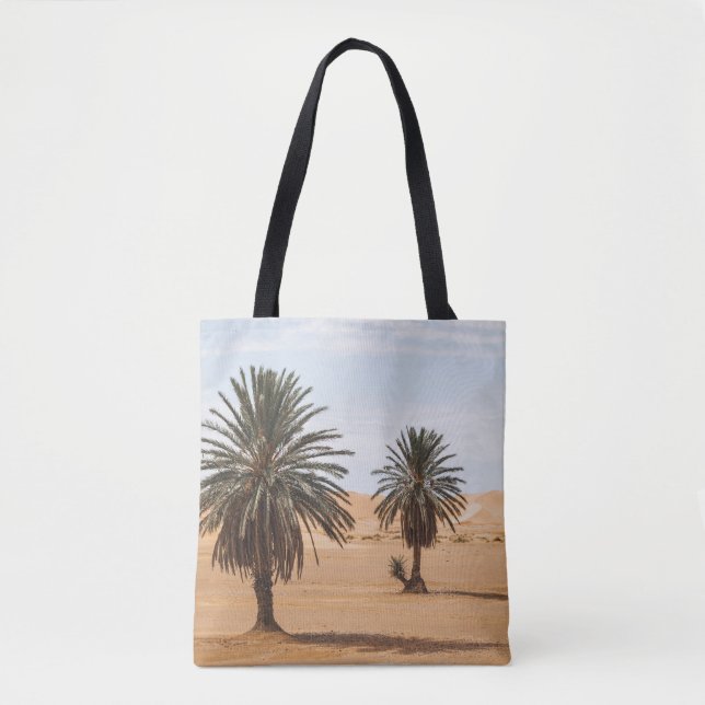 Desert Oasis: Sahara Handflatan Landskap. Tygkasse (Framsida)