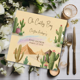 Desert Oh Cactus Boy Boho Arch Baby Shower Pappersservett