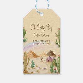 Desert Oh Cactus Boy Boho Arch Baby Shower Presentetikett