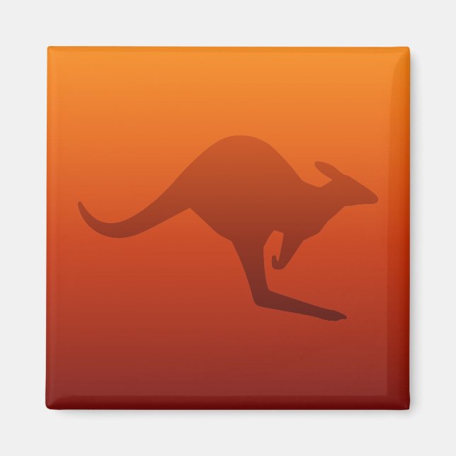 Desert Ombre Brown Kangaroo Magnet (Framsidan)