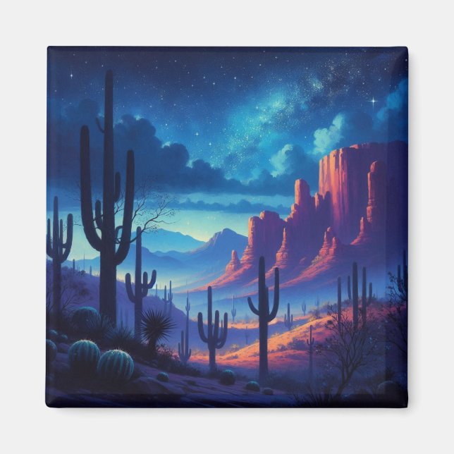 Desert på natten i sydväst magnet (Framsidan)