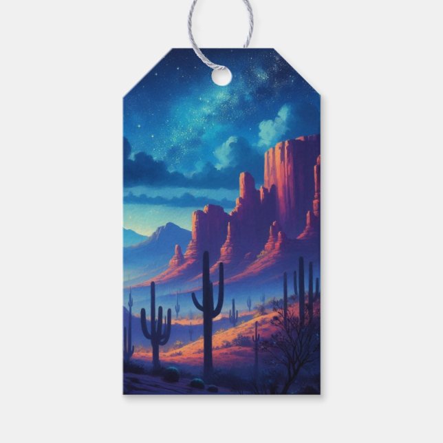 Desert på natten i sydväst presentetikett (Framsidan)
