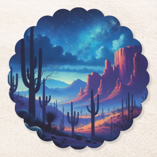 Desert på natten i sydväst underlägg papper (Framsida)