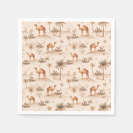 Desert Palms & Camels Napkins – Brown Theme Pappersservett