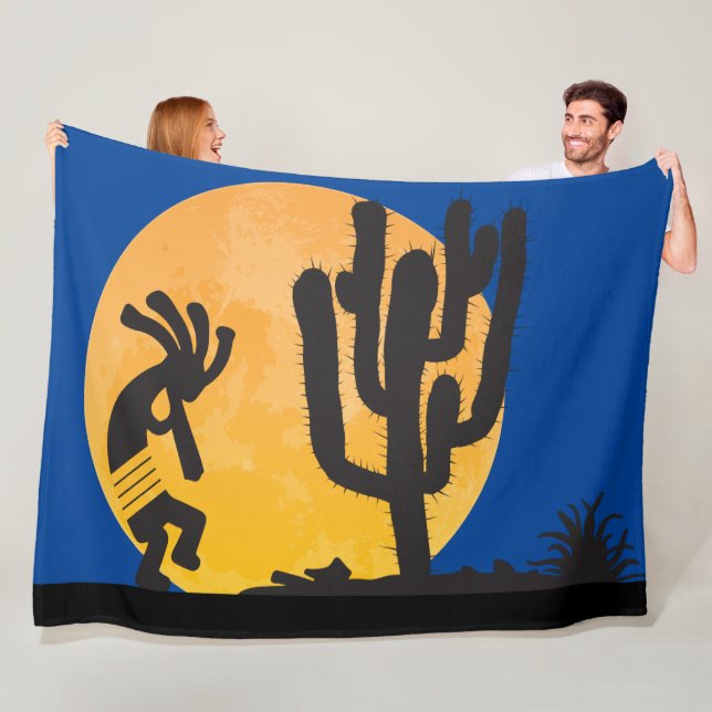 Desert Petroglyph Kokopelli Fleece Blanket (På plats)