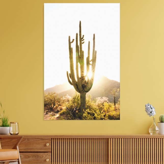 Desert Photography Decor with Cactus Canvastryck (Insitu (Vardagsrum))