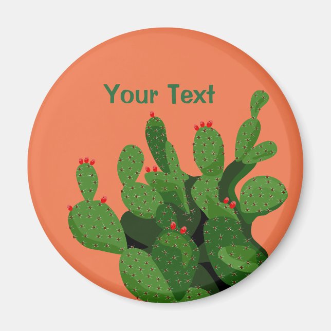 Desert Prickly Pear Arizona Anpassningsbar Magnet (Framsidan)