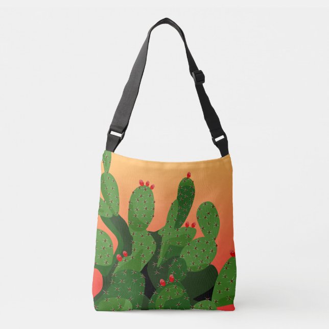 Desert Prickly Pear Arizona Tote Axelväska (Framsida)