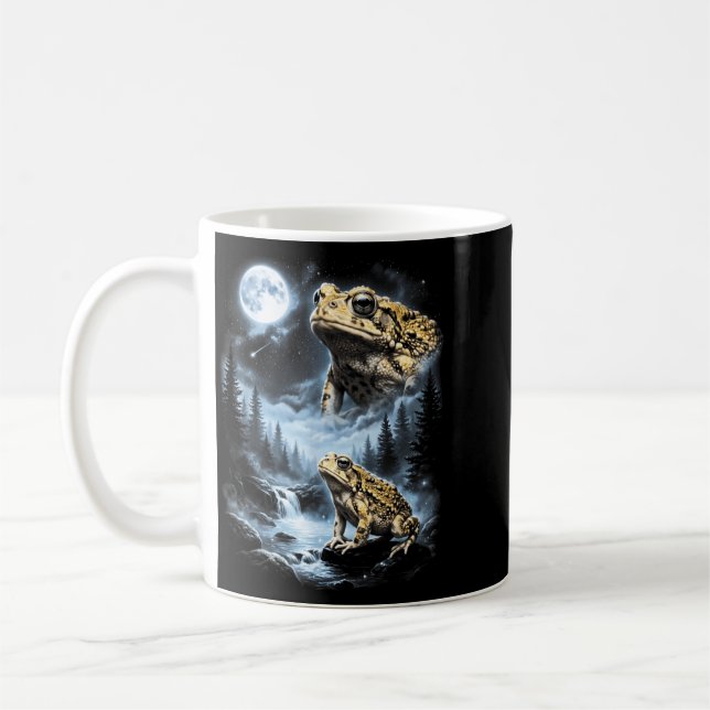 Desert Rain Frog Howling At Moon 90s Retro Kaffemugg (Vänster)