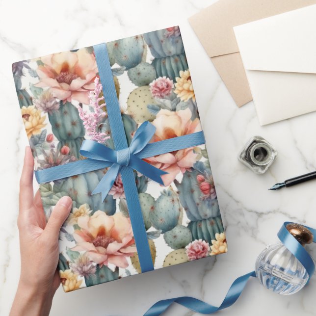 Desert ro cactus blomma höst färger presentpapper (Gifting)