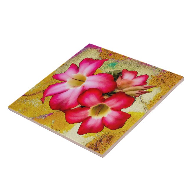Desert Ro Flowers on Sand Ceramic Tile Kakelplatta (Sidan)