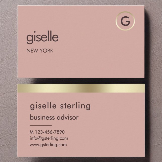 Desert Ro Luxury Faux Gold Foil Monogram Visitkort (Skapare uppladdad)