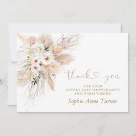 Desert Ro Pampas Grass Baby Shower Calligraphy Tack Kort