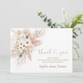 Desert Ro Pampas Grass Baby Shower Calligraphy Tack Kort