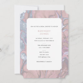 Desert Ro Rosa & Blue Marble Möhippa Inbjudningar