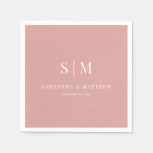 Desert Ro Simple Elegant par Initialer Bröllop Pappersservett