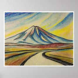 Desert Road - Archival Art Print Poster