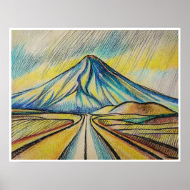 Desert Road - Archival Art Print Poster