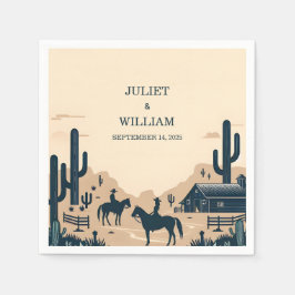 Desert Rodeo Retro Horse Rustic Westernare Bröllop Pappersservett