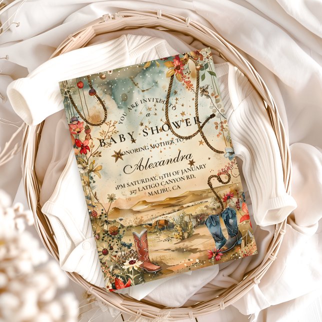 Desert Rodeo Western Baby Shower Inbjudningar (Skapare uppladdad)