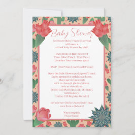 Desert Rosa Baby Shower by Avstånd Inbjudningar