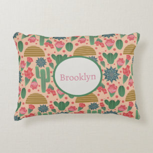 Desert  Rosa Blommigt Nursery Decor-Flicka Prydnadskudde