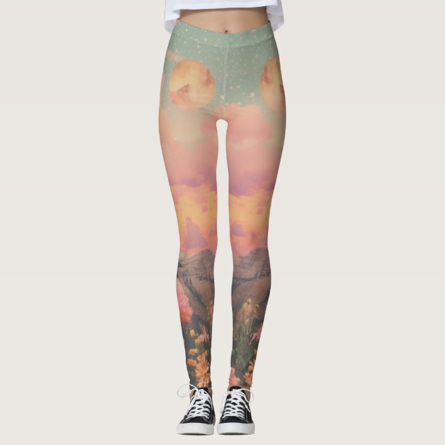 Desert Rose Watercolor Leggings (Framsida)