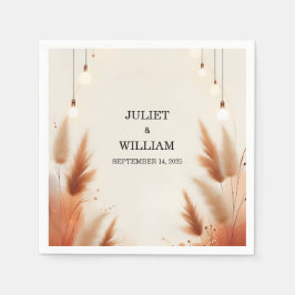 Desert Rustic Boho Autumn Ombre Brown Bröllop Pappersservett