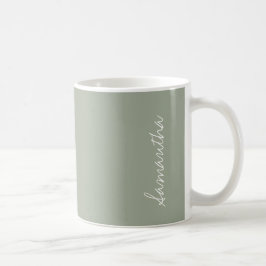 Desert Sage Grått Grönt Solid Färg Personlig Kaffemugg