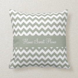 Desert Sage Greenish Grått Chevron Kudde
