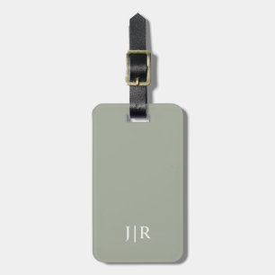Desert Sage Solid Färg Modern monogram Bagagebricka