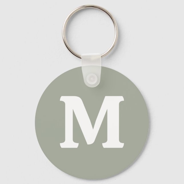 Desert Sage Solid Färg | Monogram Nyckelring (Framsida)