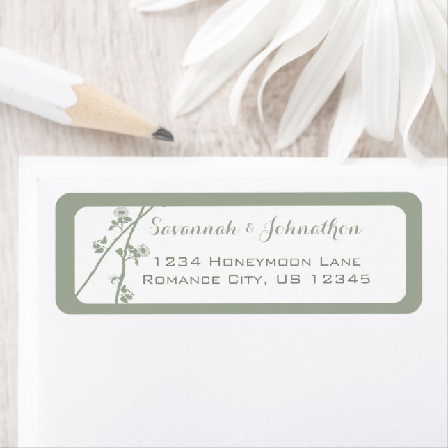 Desert Sage Wildblommor eller Any Färg Returadress Etikett (Insitu)
