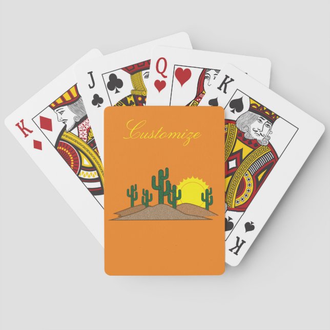 Desert Saguaro Cactus Sunset Thunder_Cove Casinokort (Baksidan)