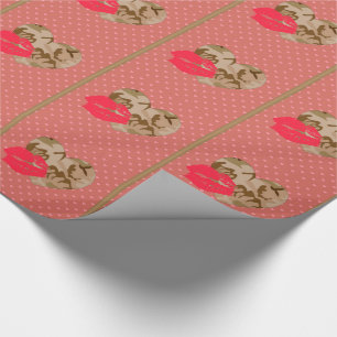Desert Sand Camo Hearts Valentine Wrapping Papper Presentpapper