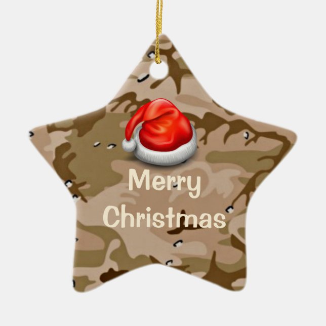 Desert Sand Camo Star God jul Ornament (Framsidan)
