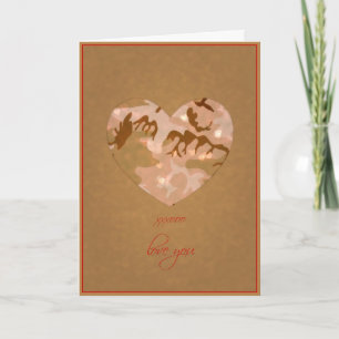 Desert Sand Camo Valentine Hearts Valentine Day Helgkort