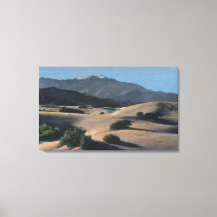 Desert Sand Dunes och Snö-sockrade berg Canvastryck